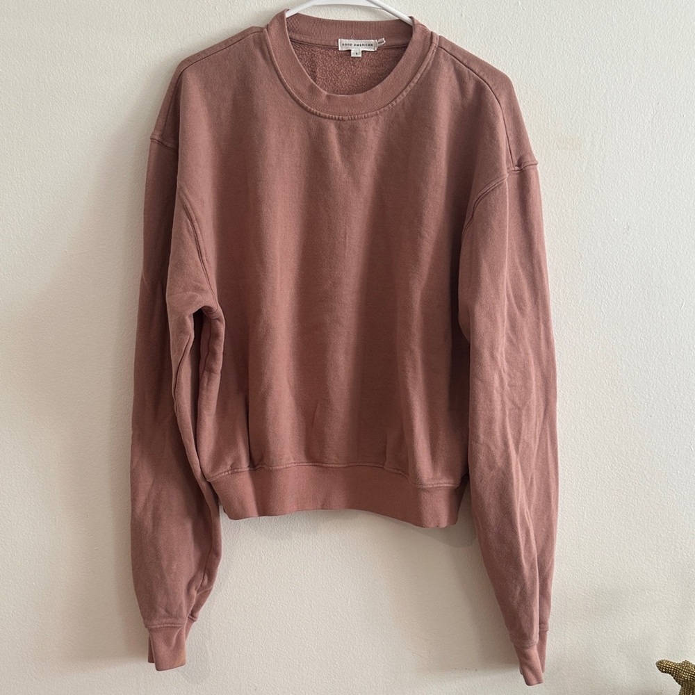 Good American Dusty Rose Crew Neck Sweater - Preloved